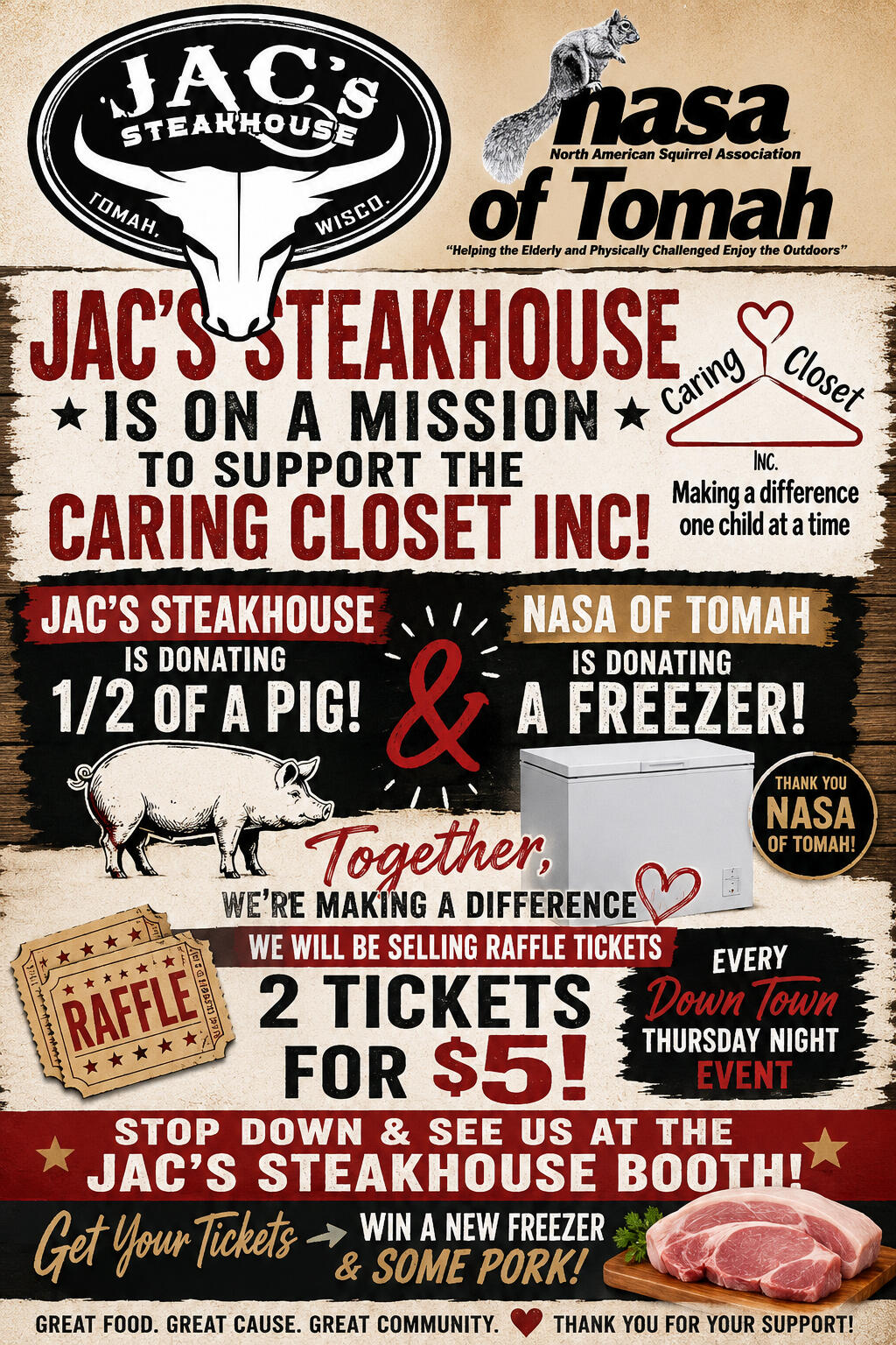 Flyer Jac's Steakhouse Raffle Flyer Jac's Steakhouse Raffle